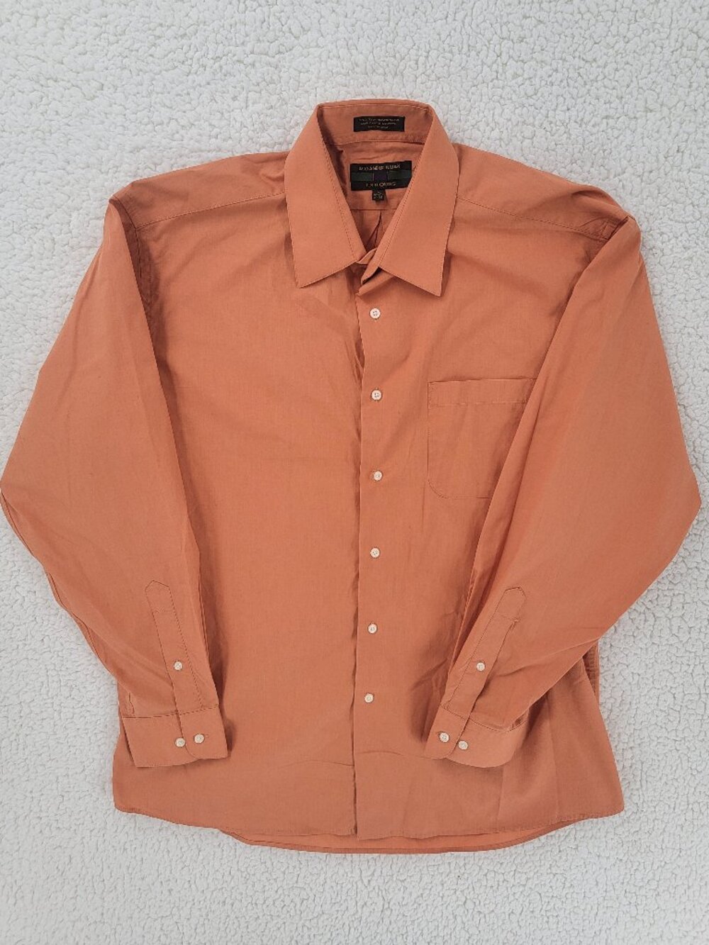 Colours by Alexander Julian Dress Shirt Men L 16-16.5 34/35 Peach Orange Solid